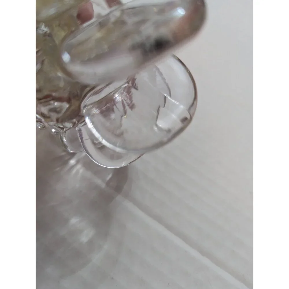 ROSENTHAL Glass MCM candle holder coin shape circle burst 4x4 inch ** PLS READ**
